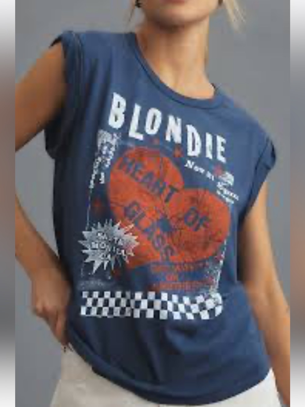 NWT retail $78 size S #Anthropologie, “Blondie 1978 Roll-Sleeve Graphic Tee”.